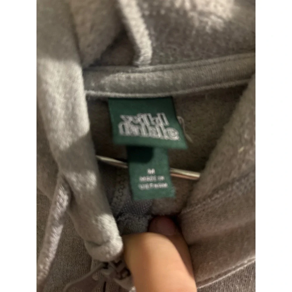 Wild Fable Women Heather Gray Cropped Zip Up Hoodie Sweatshirt Size M - Picture 2 of 4